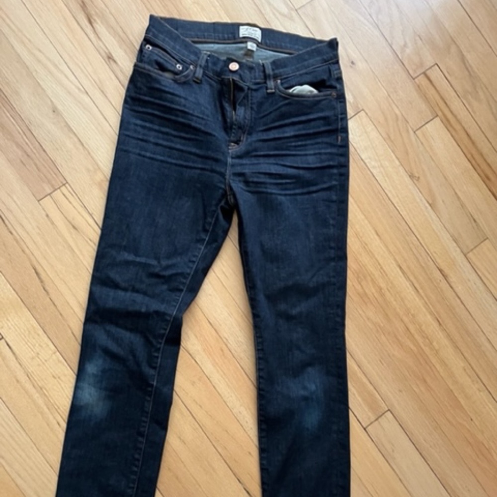 Women's JCrew Lookout High Rise Skinny Jeans Dark Wash Size 27